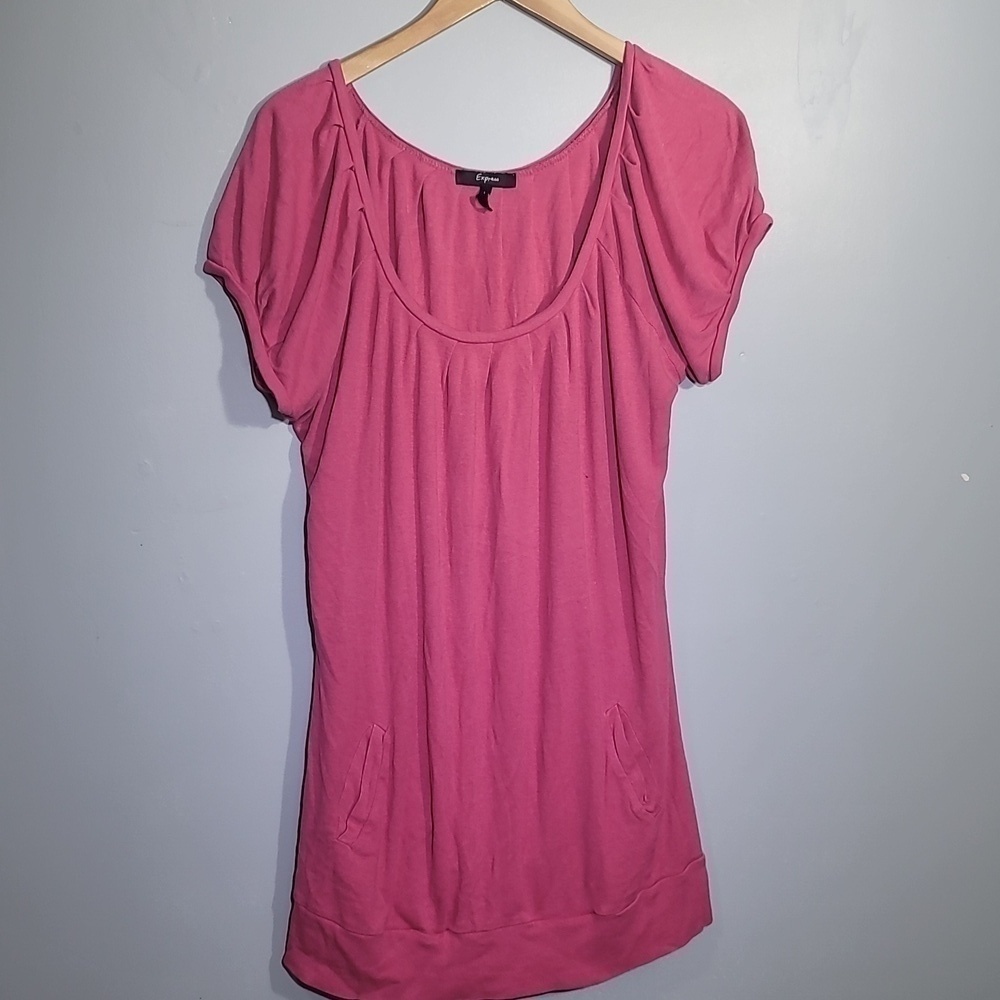 EXPRESS Y2K Puff Short Sleeve Pocket Tunic